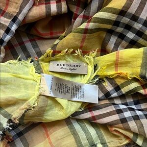 Burberry Yellow and Black Check Scarf